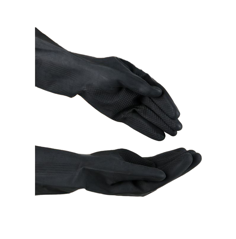 Перчатки хозяйственные резиновые Доляна, L, защитные, химически стойкие, 100 гр, чёрный