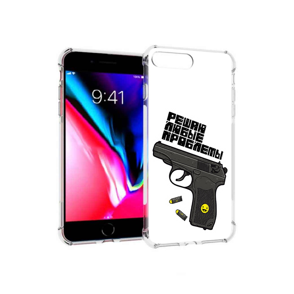 

Чехол MyPads Tocco для Apple iPhone 8 Plus пистолет против проблем (PT70866.609.542), Прозрачный, Tocco