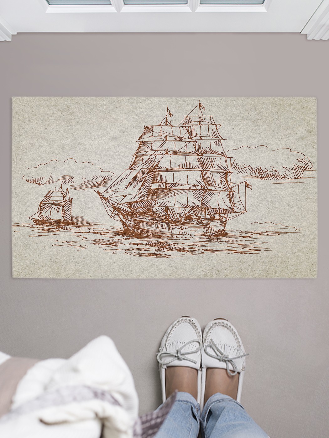 

Придверный коврик в прихожую для обуви, на резиновой основе, 75x45 см door_63733 JoyArty