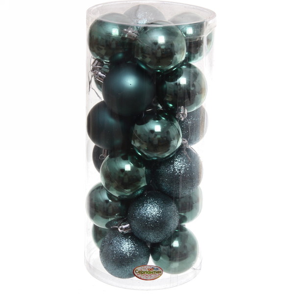 Шар на ель Серпантин Микс фактур 201-1695 24 шт. бирюзовый