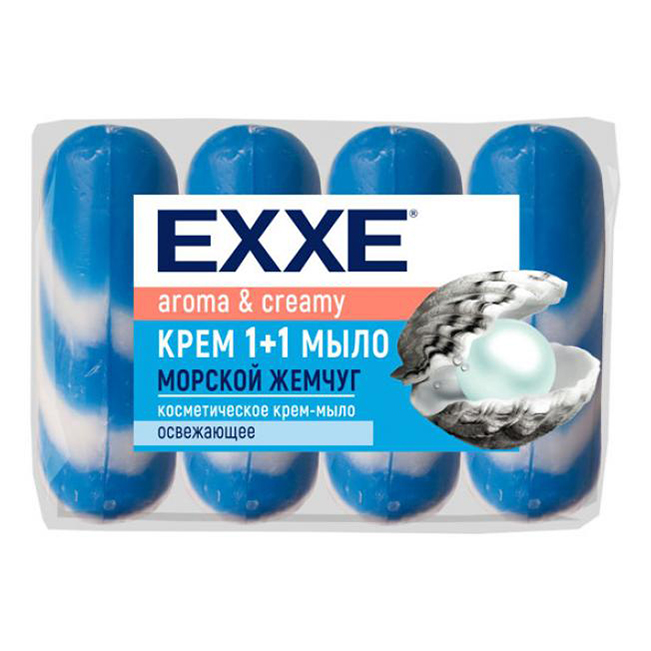 фото Туалетное мыло exxe aroma & creamy морской жемчуг 90 г х 4 шт