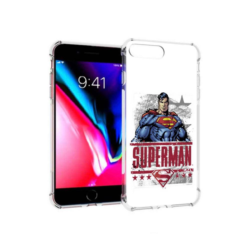 

Чехол MyPads Tocco для Apple iPhone 8 Plus рисунок супермен (PT70866.609.583), Прозрачный, Tocco