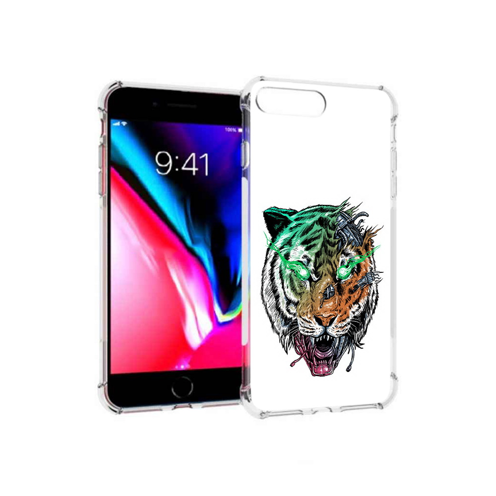 

Чехол MyPads Tocco для Apple iPhone 8 Plus робо-тигр (PT70866.609.584), Прозрачный, Tocco