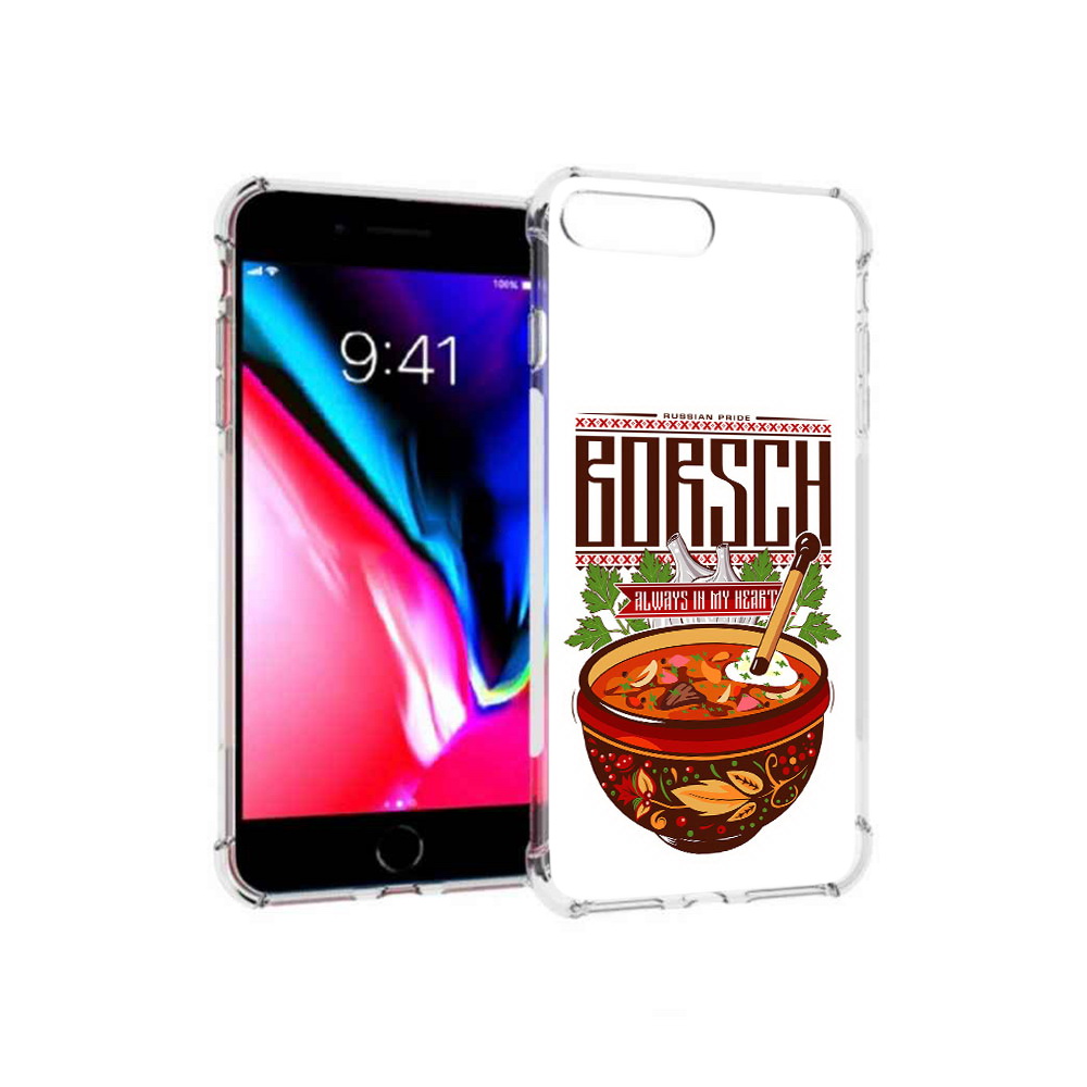 

Чехол MyPads Tocco для Apple iPhone 8 Plus русский борщ (PT70866.609.589), Прозрачный, Tocco