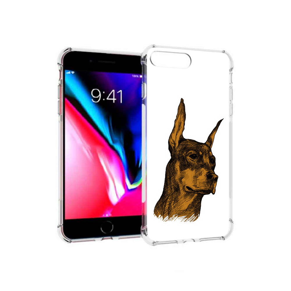 

Чехол MyPads Tocco для Apple iPhone 8 Plus скетч доберман (PT70866.609.605), Прозрачный, Tocco
