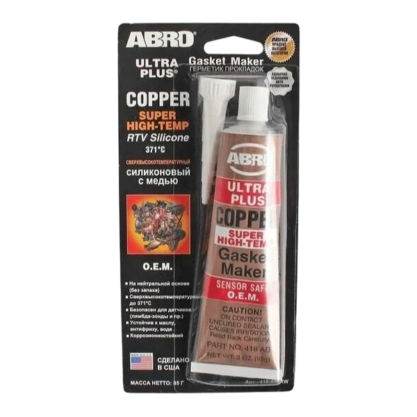 

Герметик Abro 85Гр Силиконовый Медный ABRO 418-AB-RW