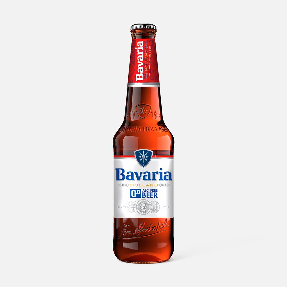 Пиво Bavaria Alcohol free beer светлое, безалкогольное, фильтрованное, в стекле, 450 мл