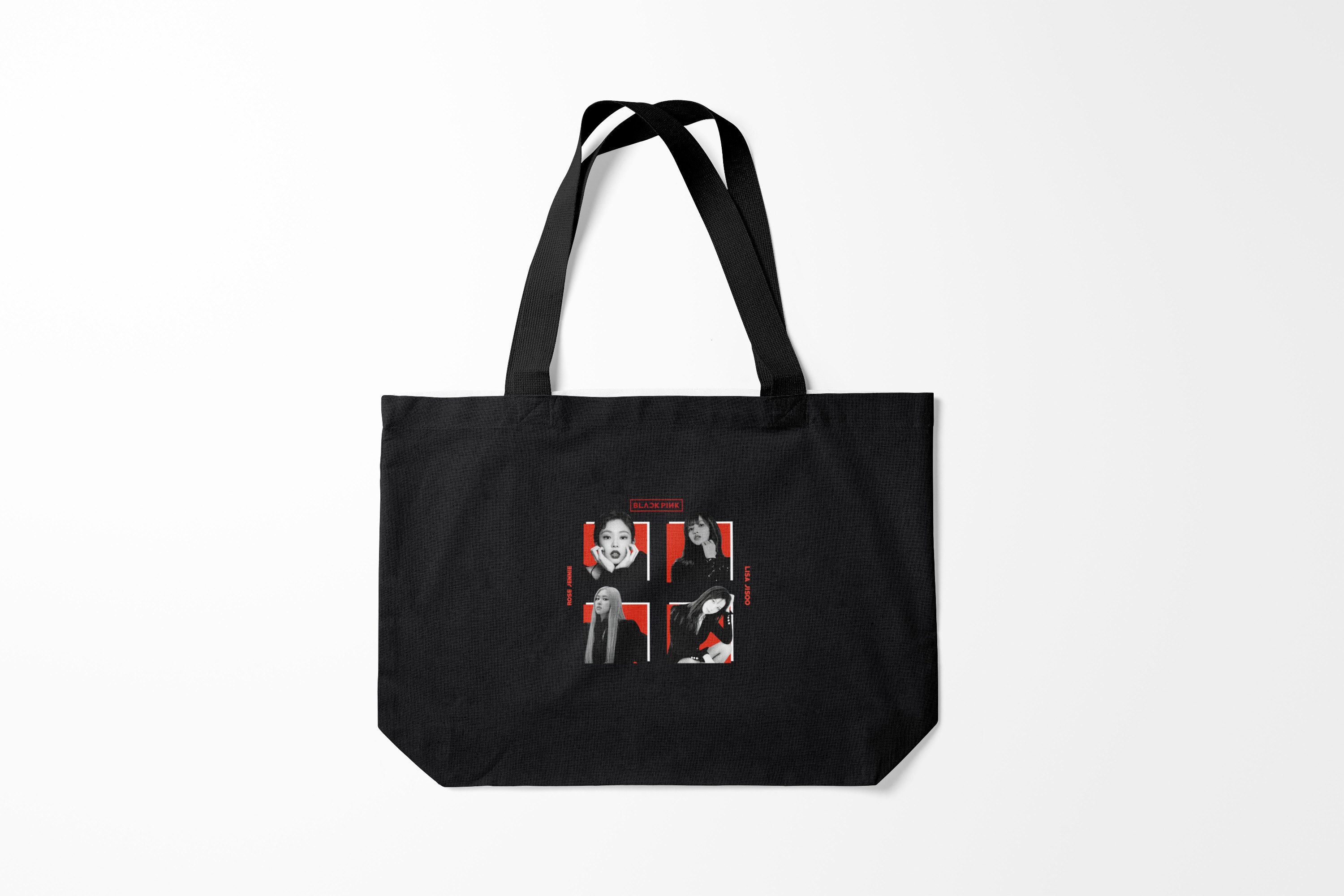 

Сумка шoппер унисекс Burnettie BLACKPINK Red and black, белый, BLACKPINK Red and black
