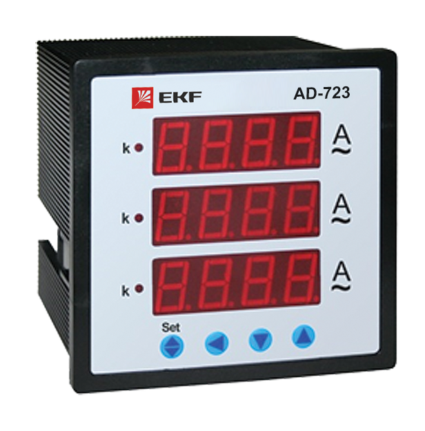 Амперметр AD-723 цифровой на панель (72х72) трехфазный EKF PROxima
