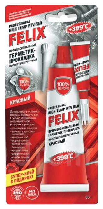 Герметик Felix Professional High Temp RTV Red 85 гр 411040057 100053564779 красный