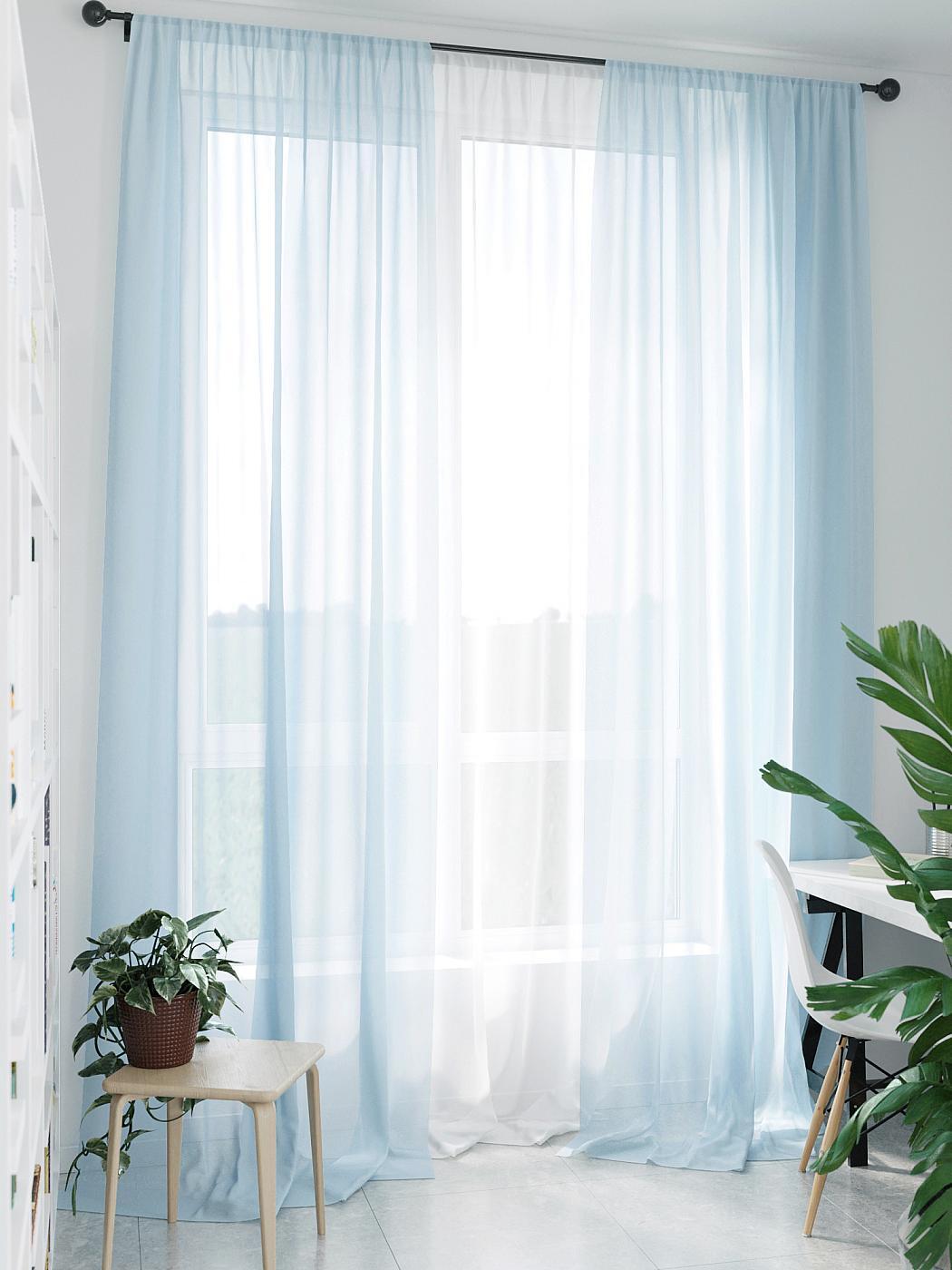 

Тюль для комнаты AT HOME / 150х280 см / Мирела (голубой), 206962-280