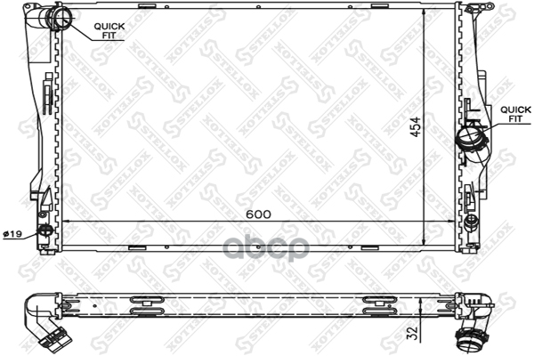 10-25581-Sx радиатор Системы Охлаждения Bmw 1/3 E87/E90 1.6-2.0 04> Stellox 1025581SX 100043431700