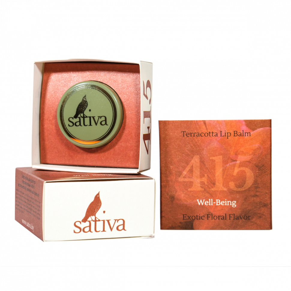 Блеск-бальзам для губ Sativa тон 415 терракотовый 8 г иван чай таёжный тайник с саган дали 50 г