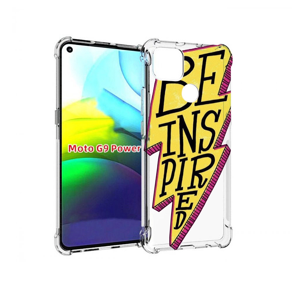 

Чехол MyPads надпись в желтой молнии для Motorola Moto G9 Power, Прозрачный, Tocco