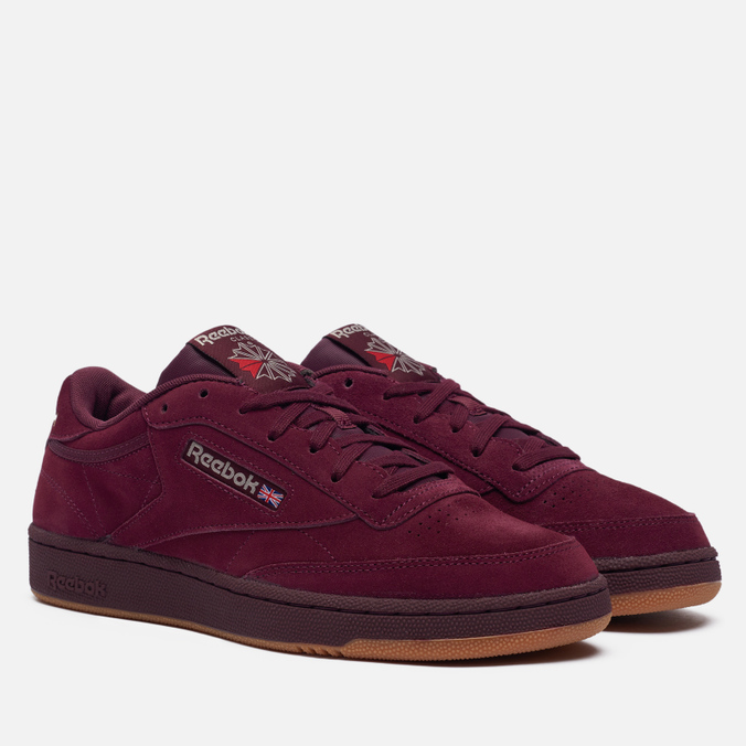 фото Кроссовки женские reebok club c 85 бордовые 44 eu