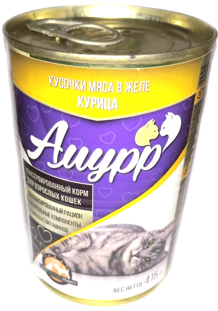 Консервы для кошек Амурр с курицей, 415г