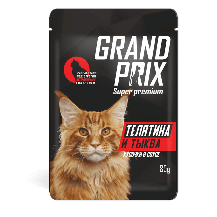 фото Влажный корм для кошек grand prix телятина и тыква, 85г