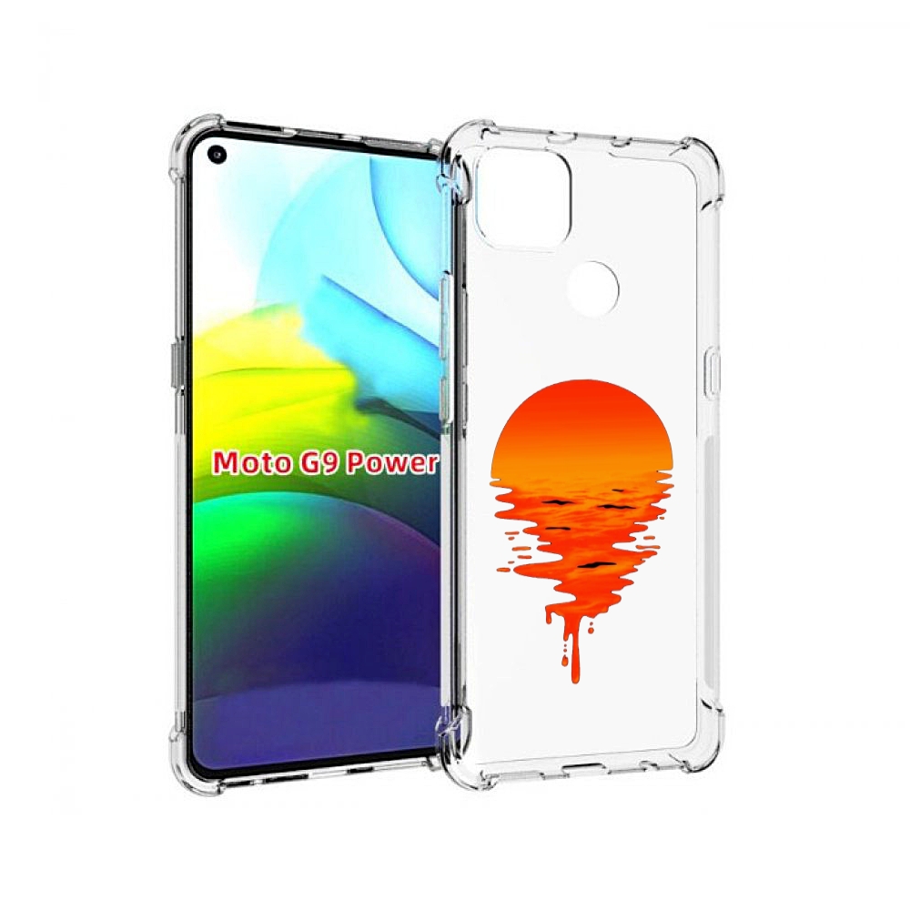 

Чехол MyPads оранжевый закат на воде для Motorola Moto G9 Power, Прозрачный, Tocco