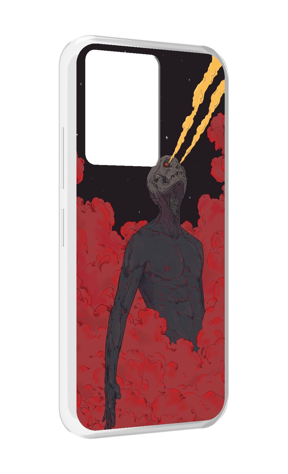 

Чехол MyPads скелет в красном дыму для Infinix Note 12 5G X671 / Note 12 Pro 5G, Прозрачный, Tocco