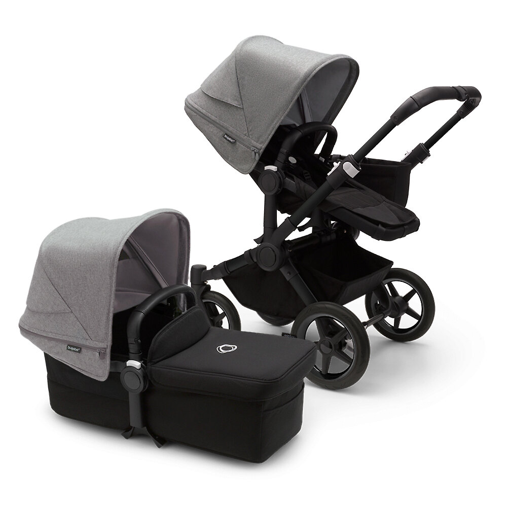 Коляска 2в1 Bugaboo Donkey 5 Mono Black, цвет Midnight Black / Grey Melange