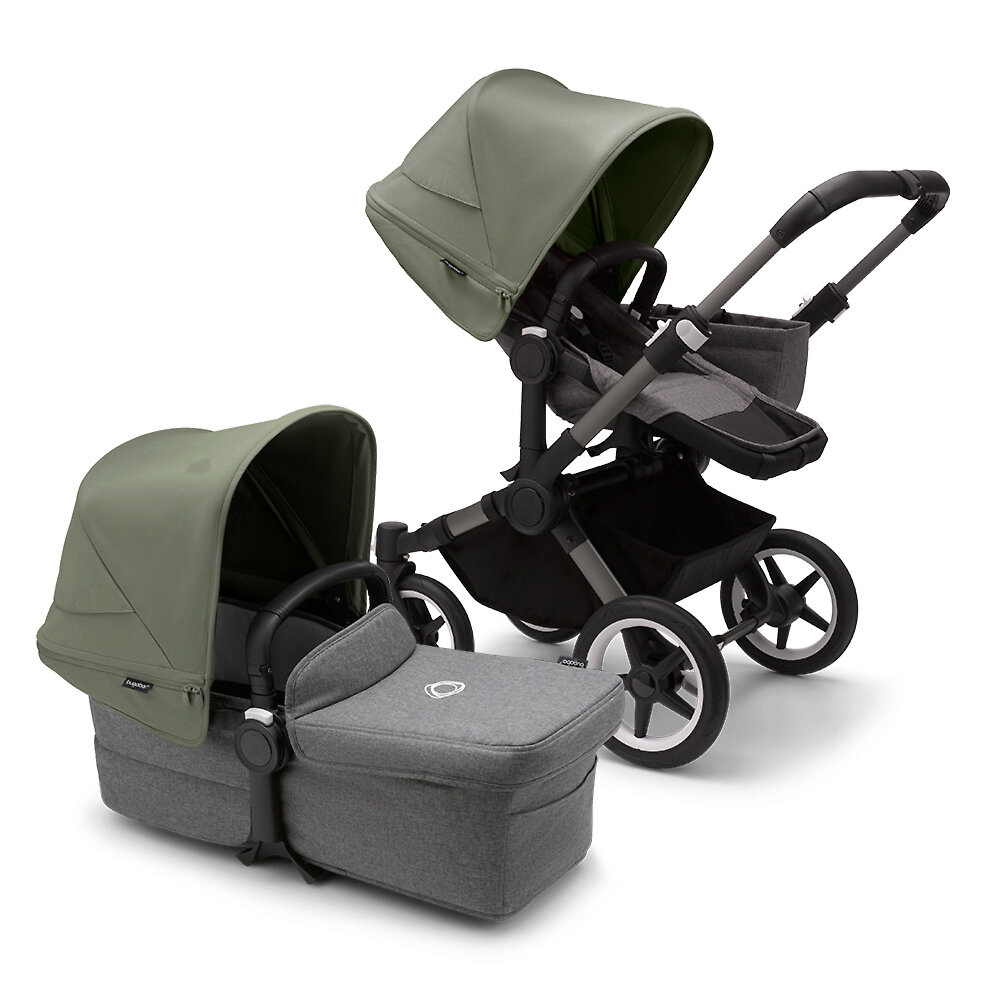 Коляска 2в1 Bugaboo Donkey 5 Mono Graphite, цвет Grey Melange / Forest Green