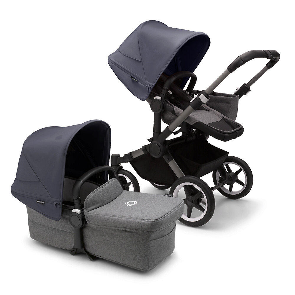 Коляска 2в1 Bugaboo Donkey 5 Mono Graphite, цвет Grey Melange / Stormy Blue