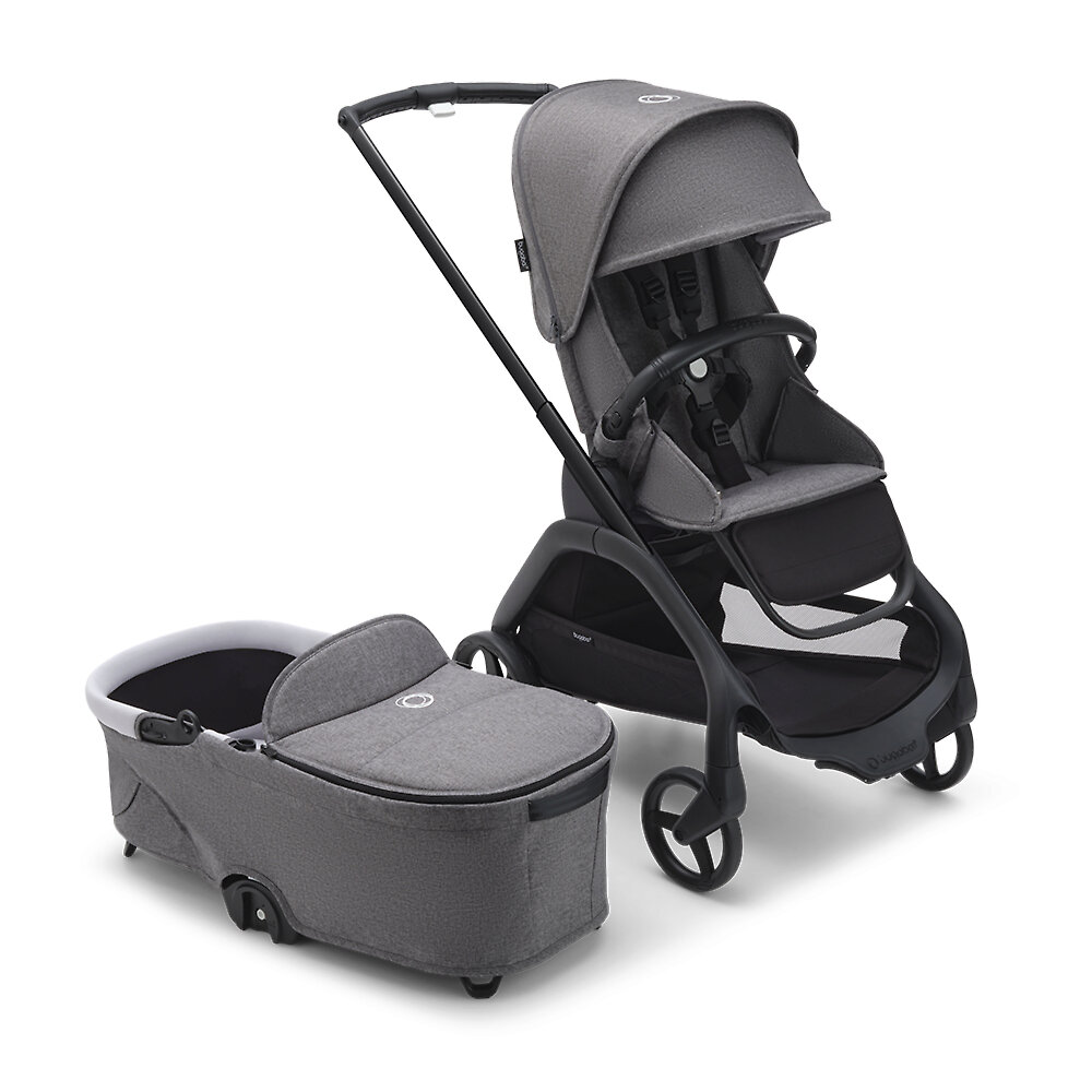 Коляска 2в1 Bugaboo Dragonfly Black, цвет Grey Melange