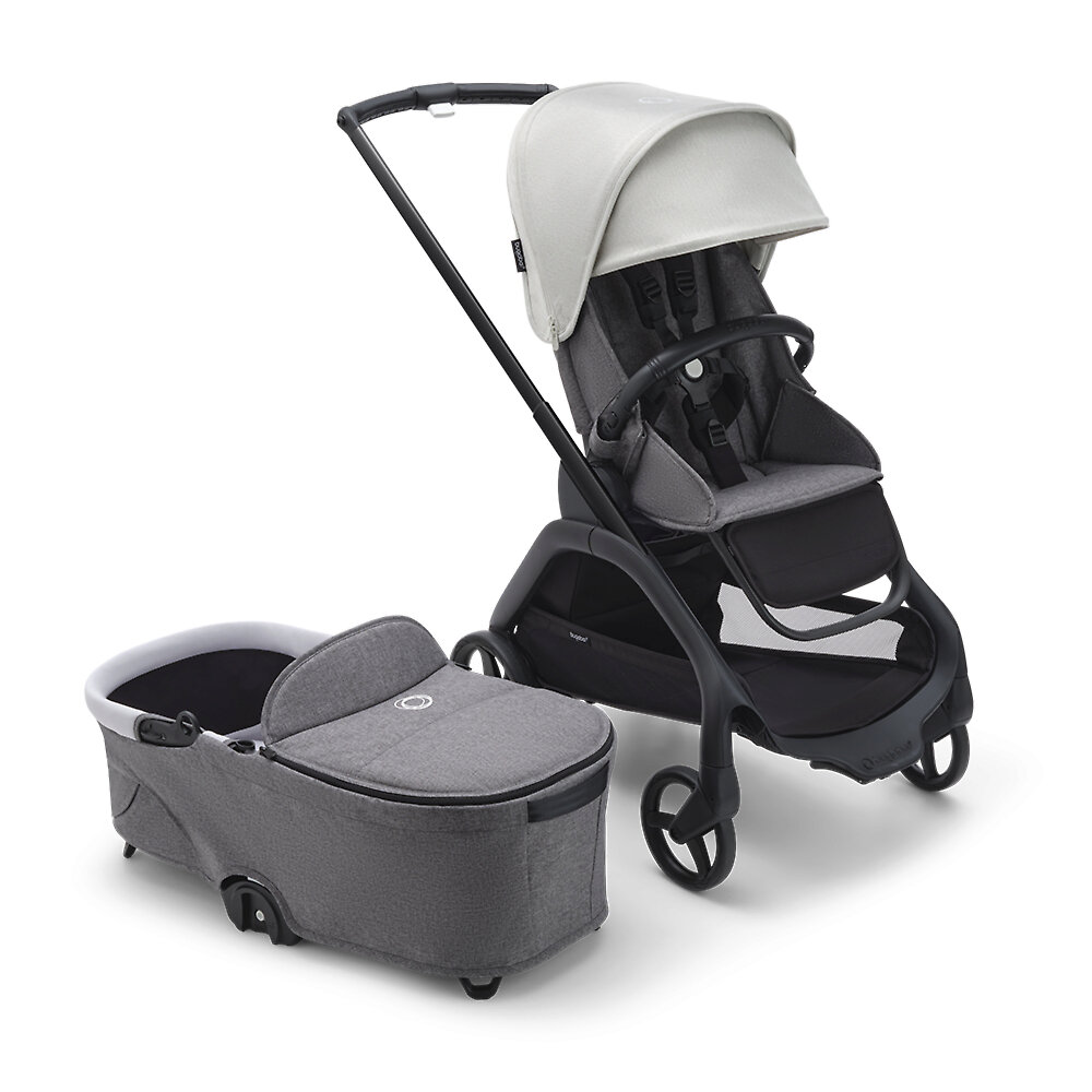 Коляска 2в1 Bugaboo Dragonfly Black, цвет Grey Melange / Misty White