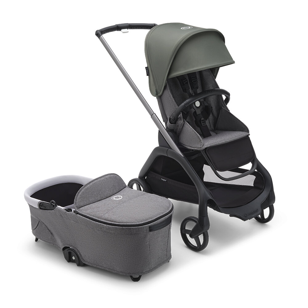 Коляска 2в1 Bugaboo Dragonfly Graphite, цвет Grey Melange / Forest Green