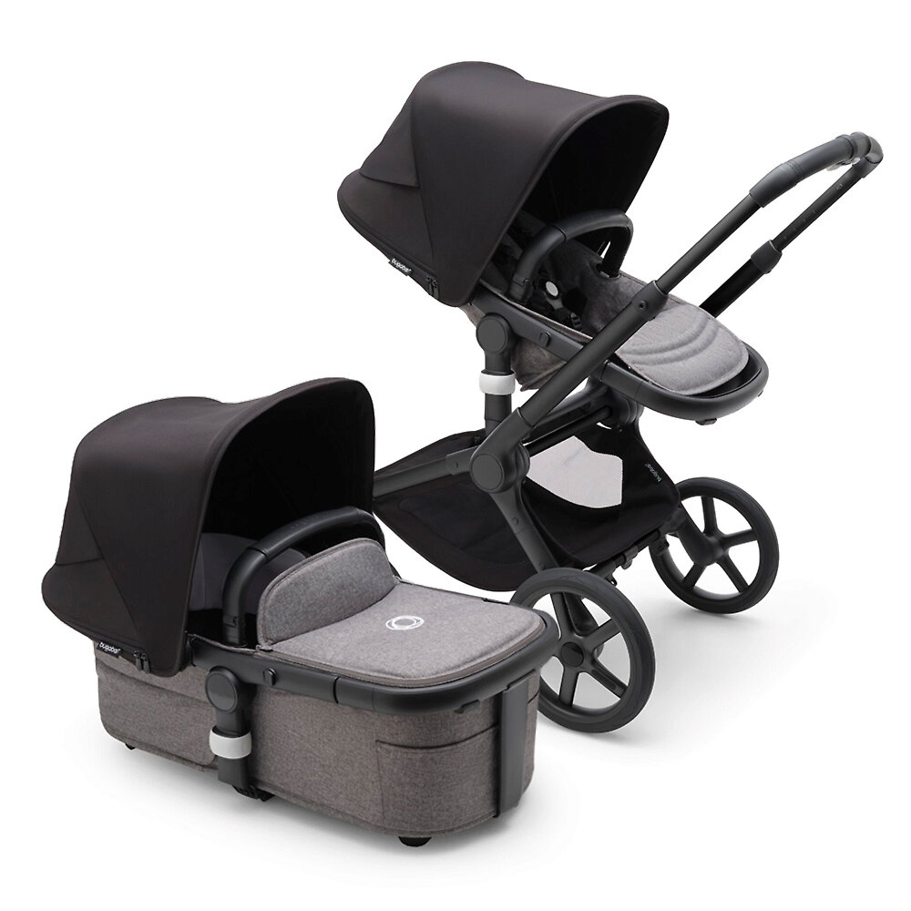

Коляска 2в1 Bugaboo Fox 5 Black, цвет Grey Melange / Midnight Black, Fox 5 Black