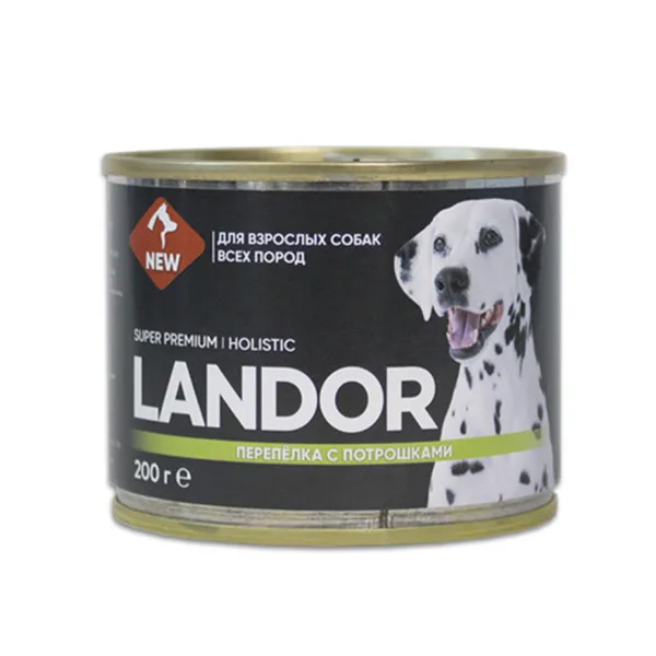 Консервы для собак Landor перепелка и потрошки, 200г