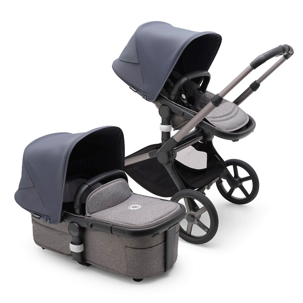 Коляска 2в1 Bugaboo Fox 5 Graphite, цвет Grey Melange / Stormy Blue