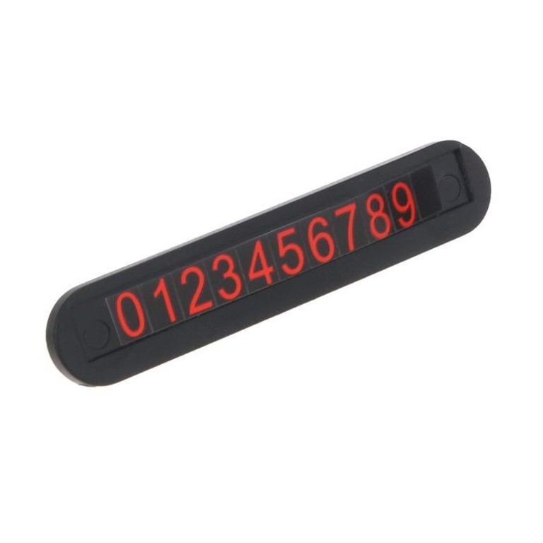 Табличка на приборную панель для номера телефона, черный, 11,5 х 2,8 х 2 см