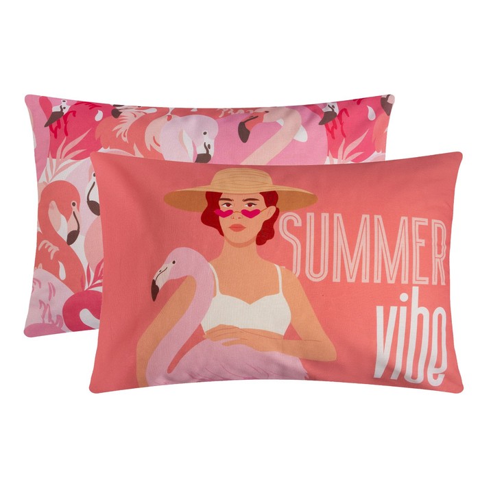 

Комплект наволочек "Этель" Summer vibe 50х70 см - 2 шт, 100% хлопок, бязь, Розовый