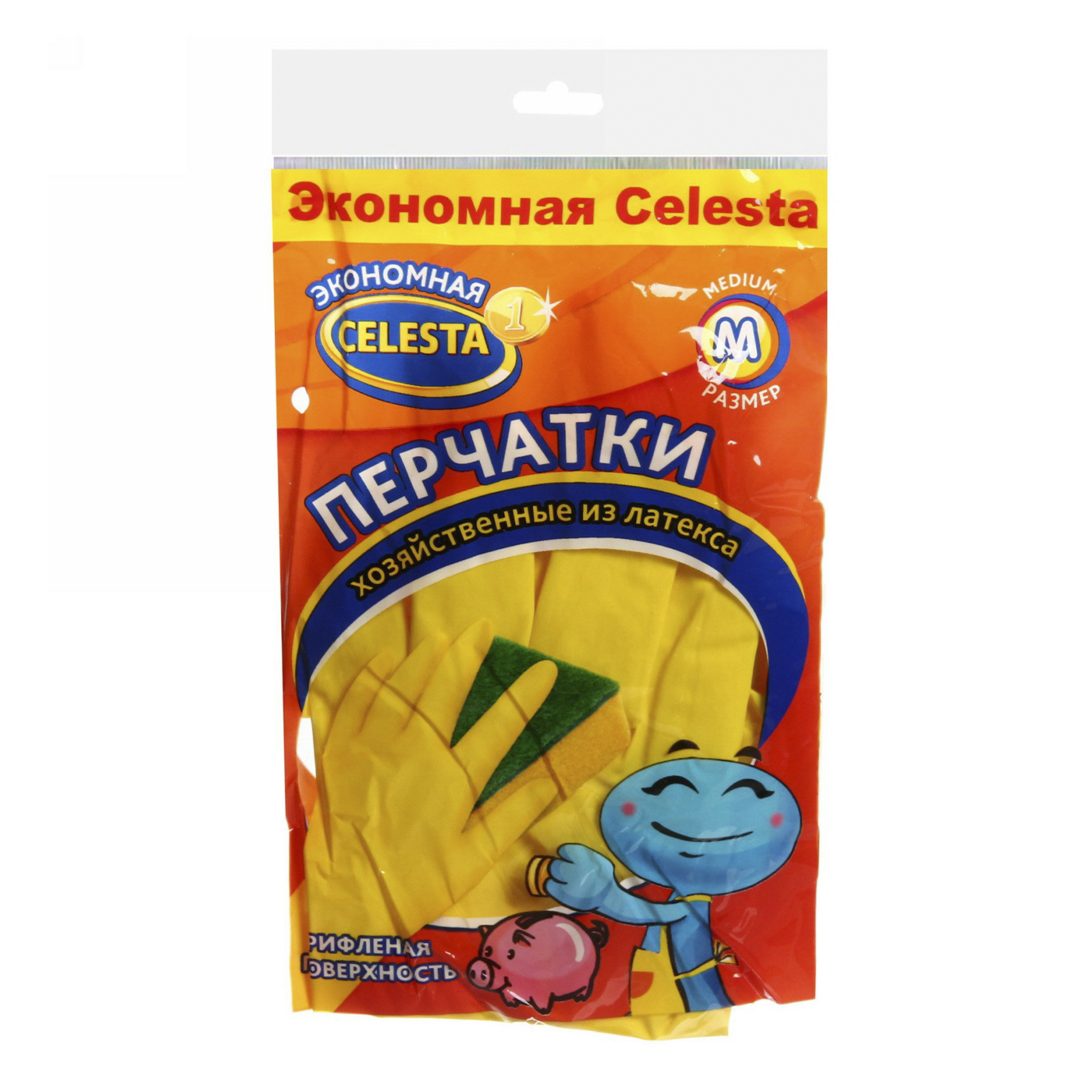 фото Перчатки celesta хозяйственные р m желтые