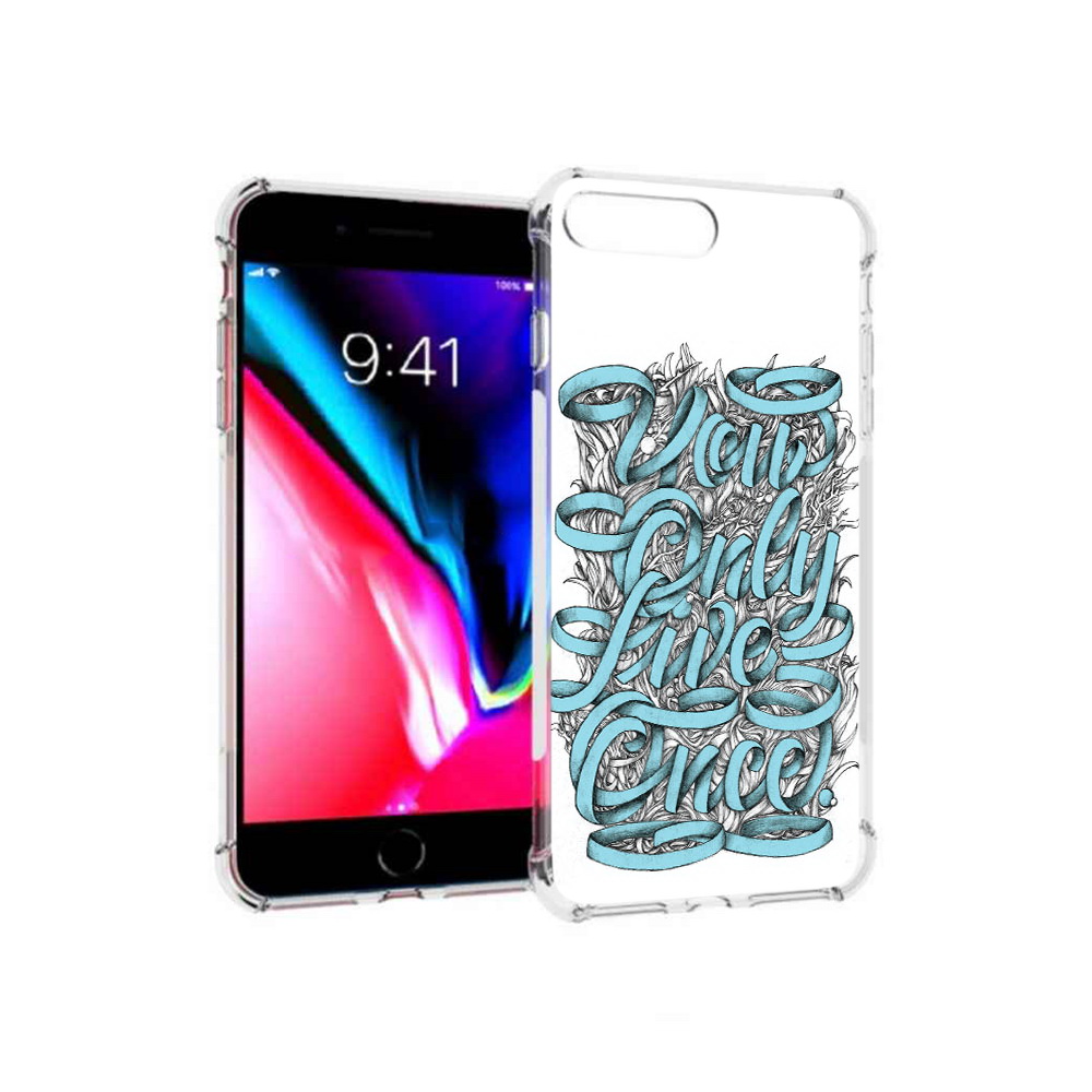 

Чехол MyPads Tocco для Apple iPhone 8 Plus слова из ленты абстракция (PT70866.609.607), Прозрачный, Tocco