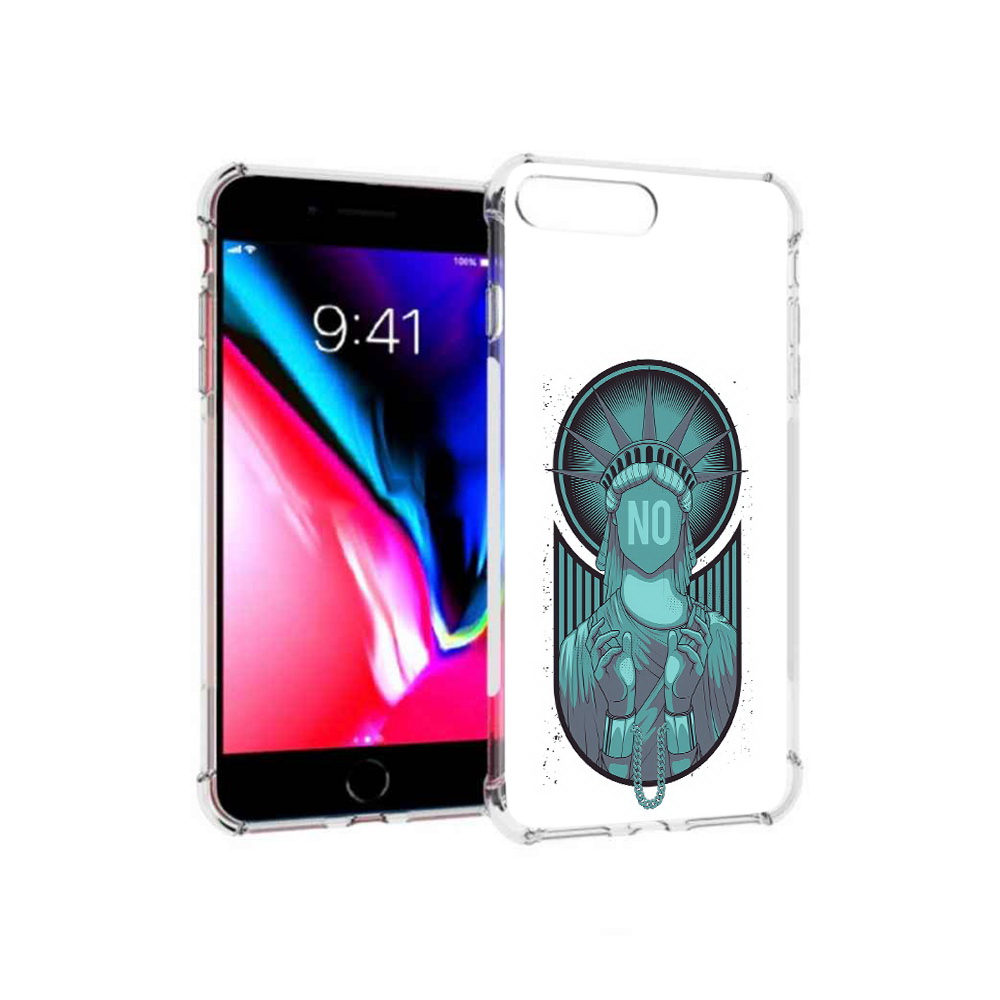 

Чехол MyPads Tocco для Apple iPhone 8 Plus статуя свободы зеленый (PT70866.609.623), Прозрачный, Tocco