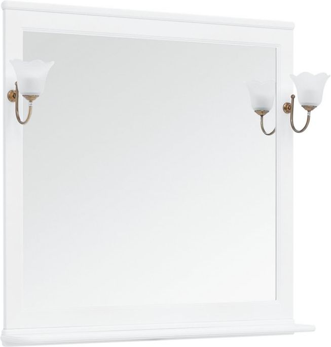 зеркало для ванной aquanet валенса 80 белое каркалет золото Зеркало Aquanet Валенса NEW 105 белый