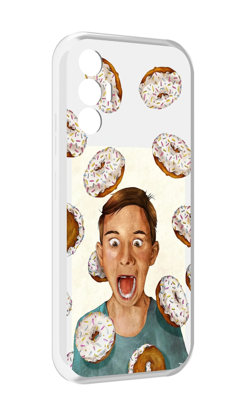 

Чехол MyPads Бешенные-пончики для Tecno Pova 3, Прозрачный, Tocco