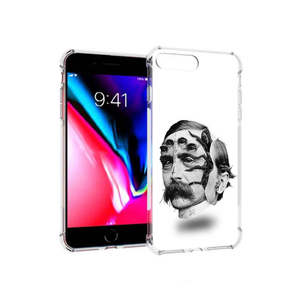 

Чехол MyPads Tocco для Apple iPhone 8 Plus страшное лицо мужчины (PT70866.609.629), Прозрачный, Tocco