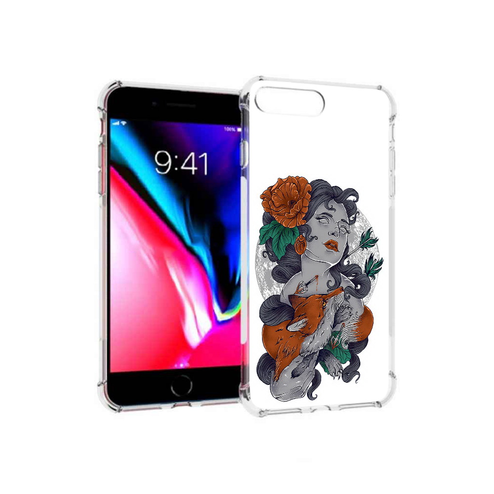

Чехол MyPads Tocco для Apple iPhone 8 Plus темная девушка с лисой (PT70866.609.639), Прозрачный, Tocco