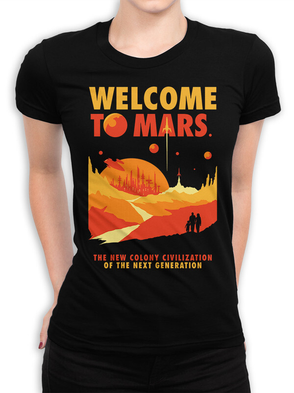 

Футболка женская DreamShirts Studio Добро Пожаловать на Марс 258-mars-1 черная 3XL, Черный, Добро Пожаловать на Марс 258-mars-1