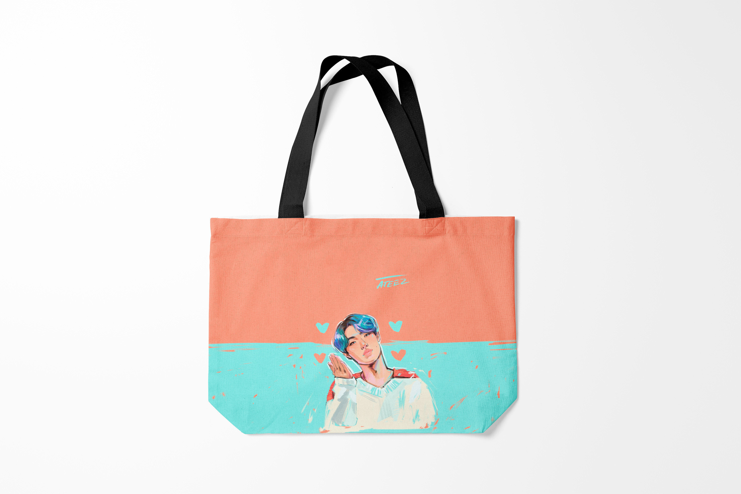 

Сумка шoппер унисекс Burnettie Ateez, розовый; голубой, Ateez