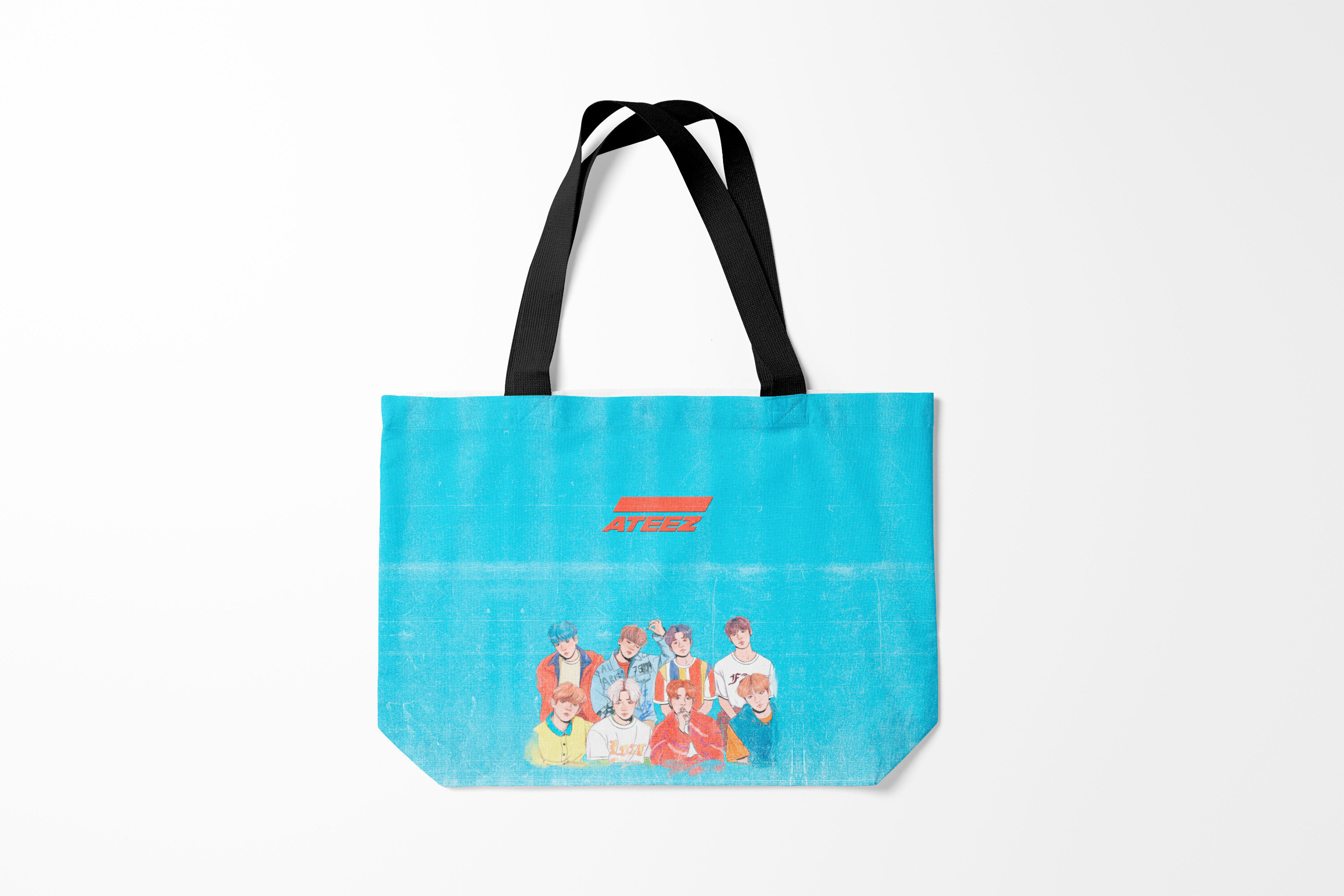 

Сумка шoппер унисекс Burnettie Ateez, голубой, Ateez