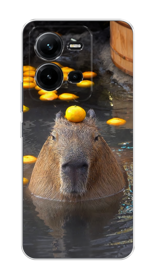 

Чехол на Vivo V25/V25e "Капибара отдыхает", Коричневый;оранжевый;серый, 267650-1