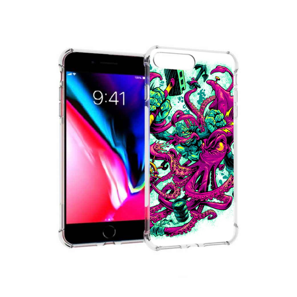 

Чехол MyPads Tocco для Apple iPhone 8 Plus фиолетовый кракен (PT70866.609.657), Прозрачный, Tocco