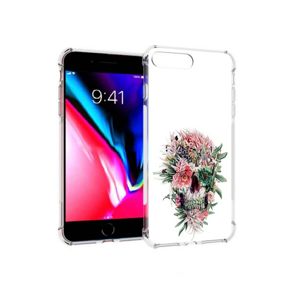 

Чехол MyPads Tocco для Apple iPhone 8 Plus череп из цветов (PT70866.609.677), Прозрачный, Tocco