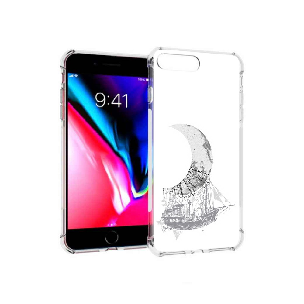 

Чехол MyPads Tocco для Apple iPhone 8 Plus черно белый корабль полумесяц (PT70866.609.684), Прозрачный, Tocco