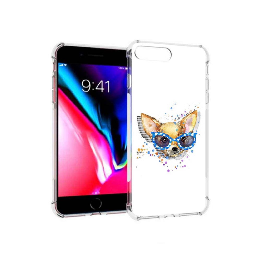 

Чехол MyPads Tocco для Apple iPhone 8 Plus чихуа-хуа в очках (PT70866.609.691), Прозрачный, Tocco
