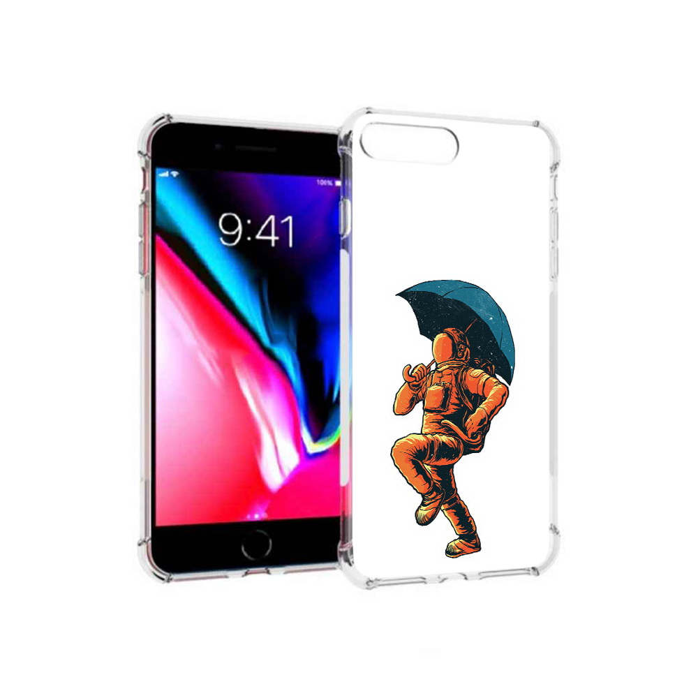 

Чехол MyPads Tocco для Apple iPhone 8 Plus шагающий космонавт с зонтом (PT70866.609.695), Прозрачный, Tocco